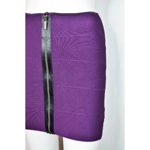 A/X Armani Exchange Bandage Front Zipper Mini Skirt Purple Size Sm - Picture 4 of 6
